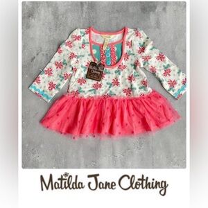 NWT Matilda Jane Poinsettia Tunic dress 18-24 m Christmas outfit